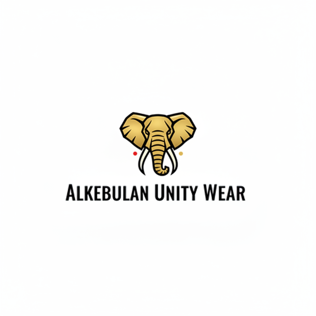Logo of Alkebulan Unity Wear with a lion emblem on a white background