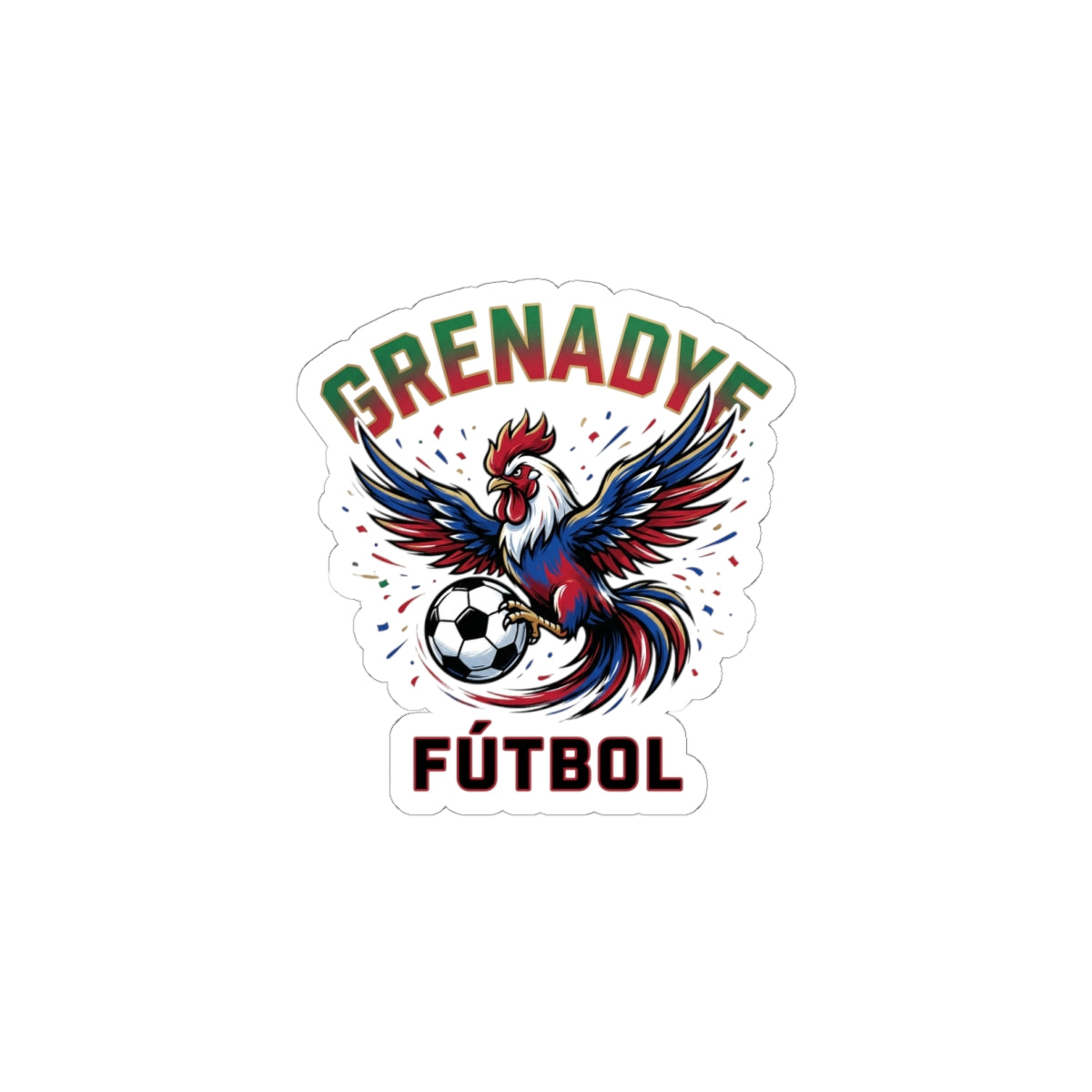 Grenadye Fútbol Rooster Sticker | Country Pride, Retro Soccer