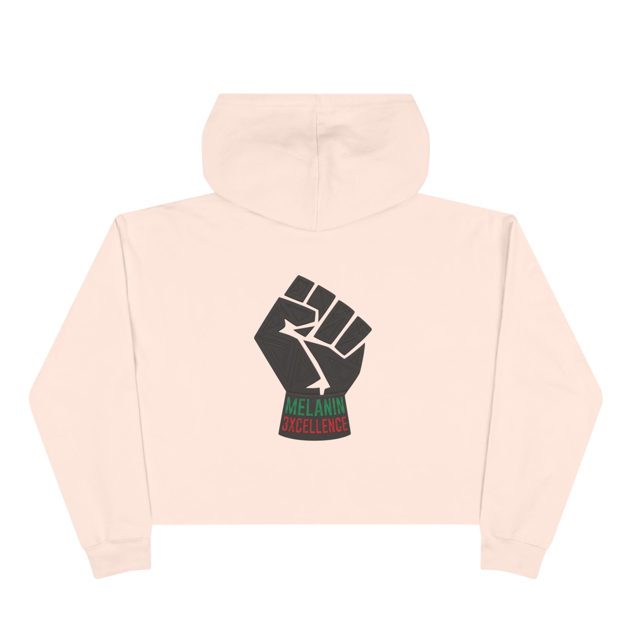 Juneteenth Melanin Excellence Crop Hoodie — Black Power Fist Graphic