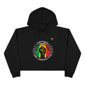 Juneteenth Melanin Excellence Crop Hoodie — Black Power Fist Graphic