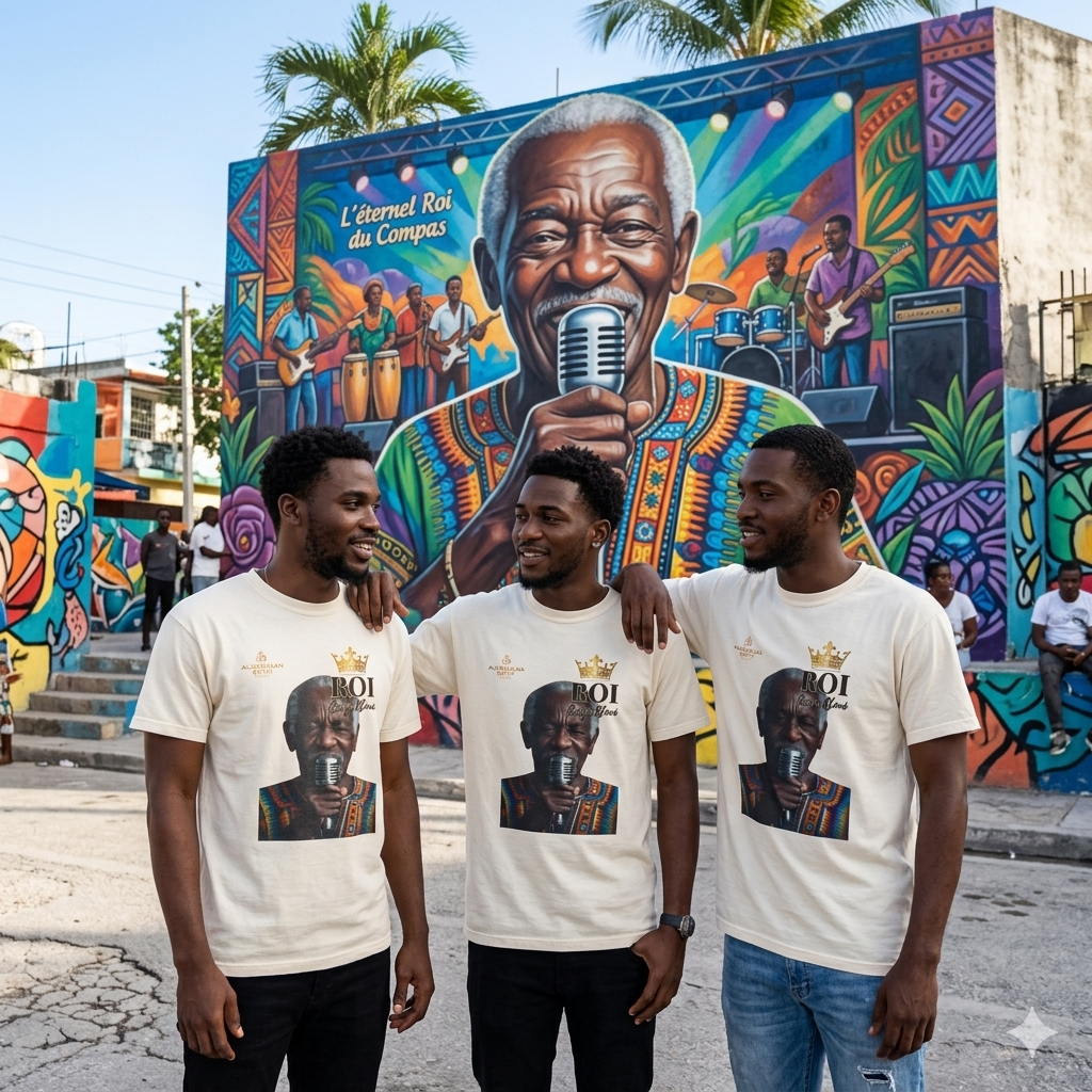 Roi Coupé Cloué Tribute T-Shirt – Haitian Compas Legend