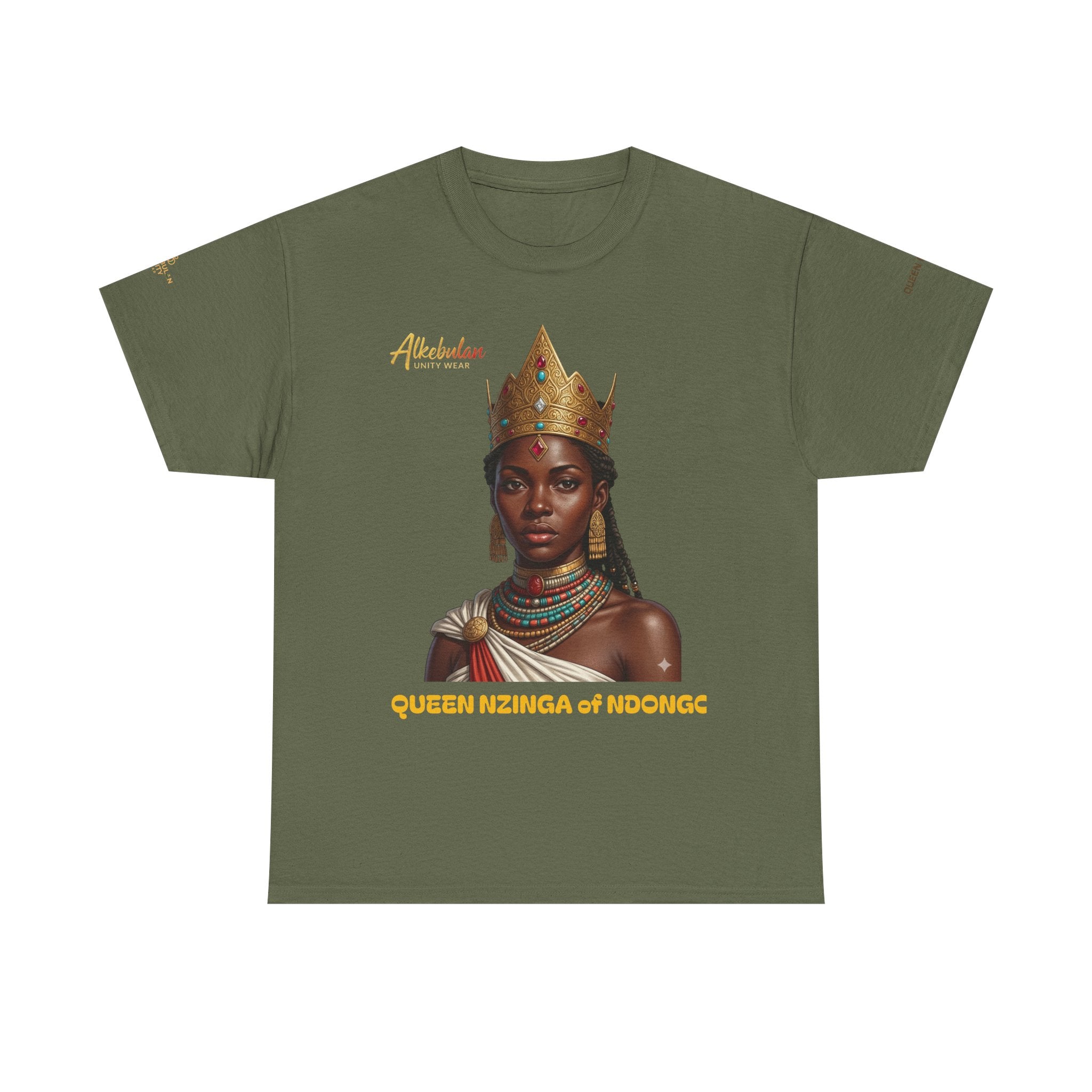 Queen Nzinga of Ndongo T-Shirt – African Warrior Queen Resistance Tee | Alkebulan Unity Wear Unisex Heavy Cotton Tee