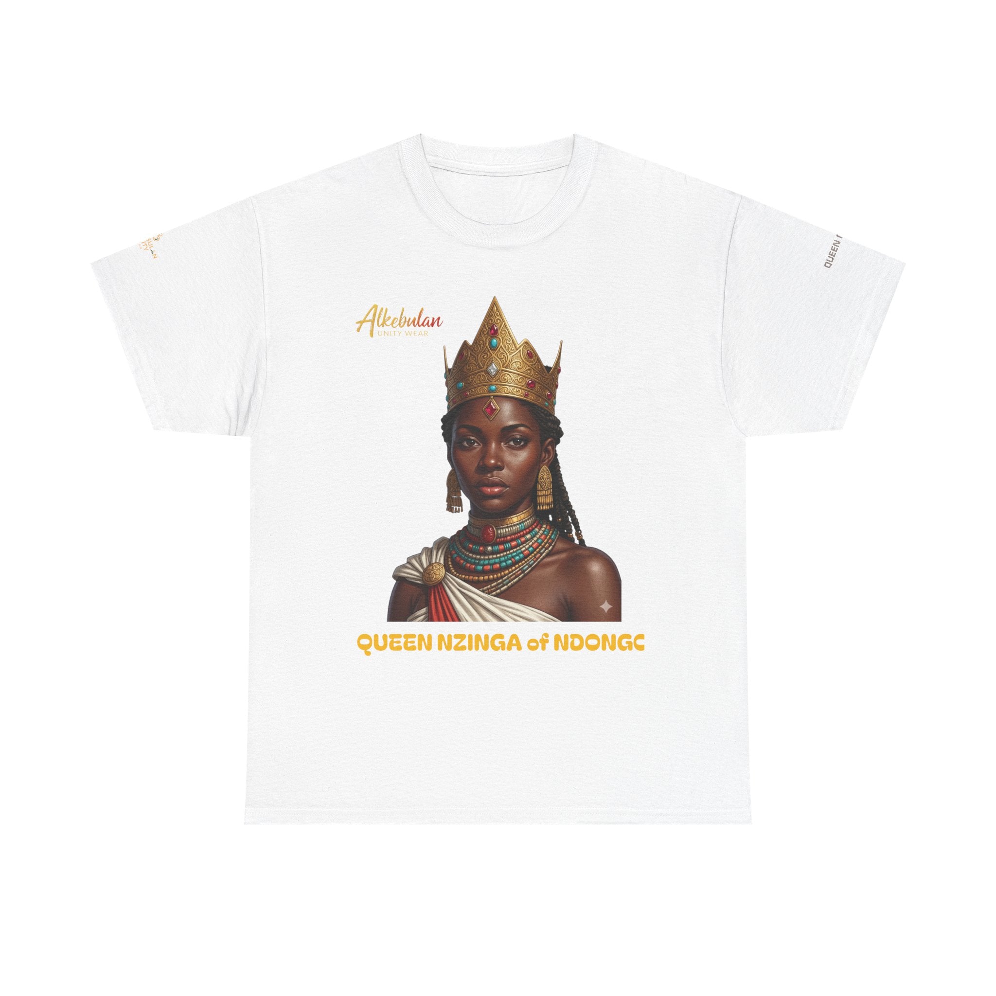 Queen Nzinga of Ndongo T-Shirt – African Warrior Queen Resistance Tee | Alkebulan Unity Wear Unisex Heavy Cotton Tee