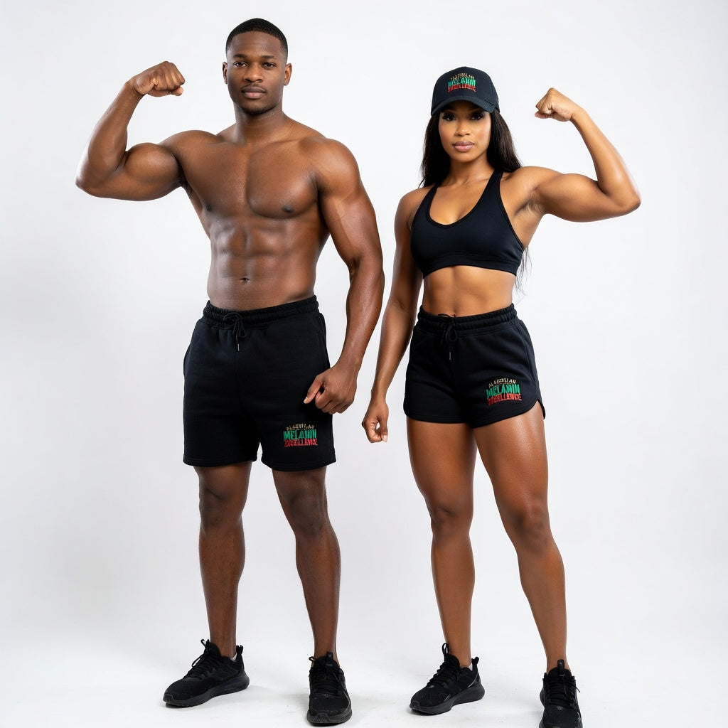 Melanin Excellence Sweatshorts — Black Pride Lounge Shorts