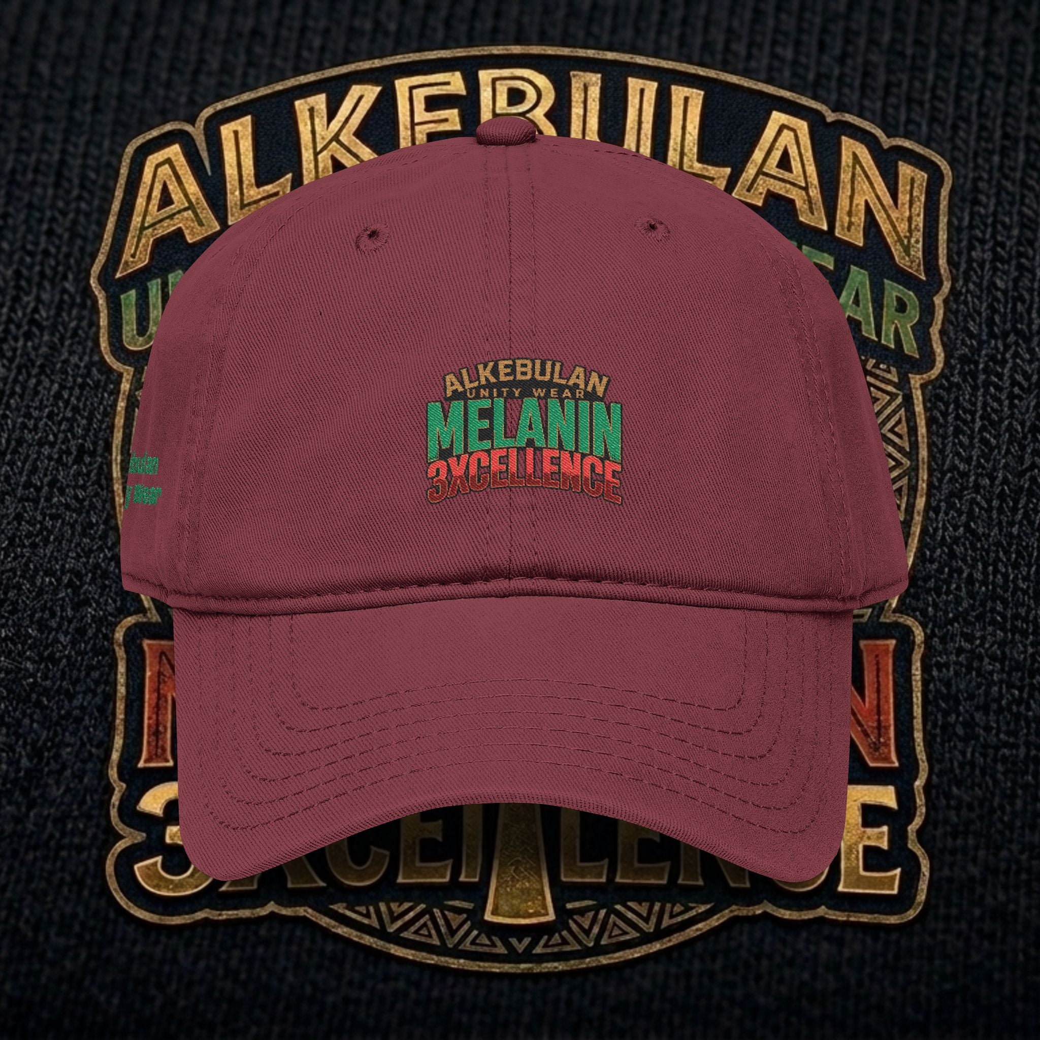 Melanin Excellence Embroidered Garment Washed Baseball Cap
