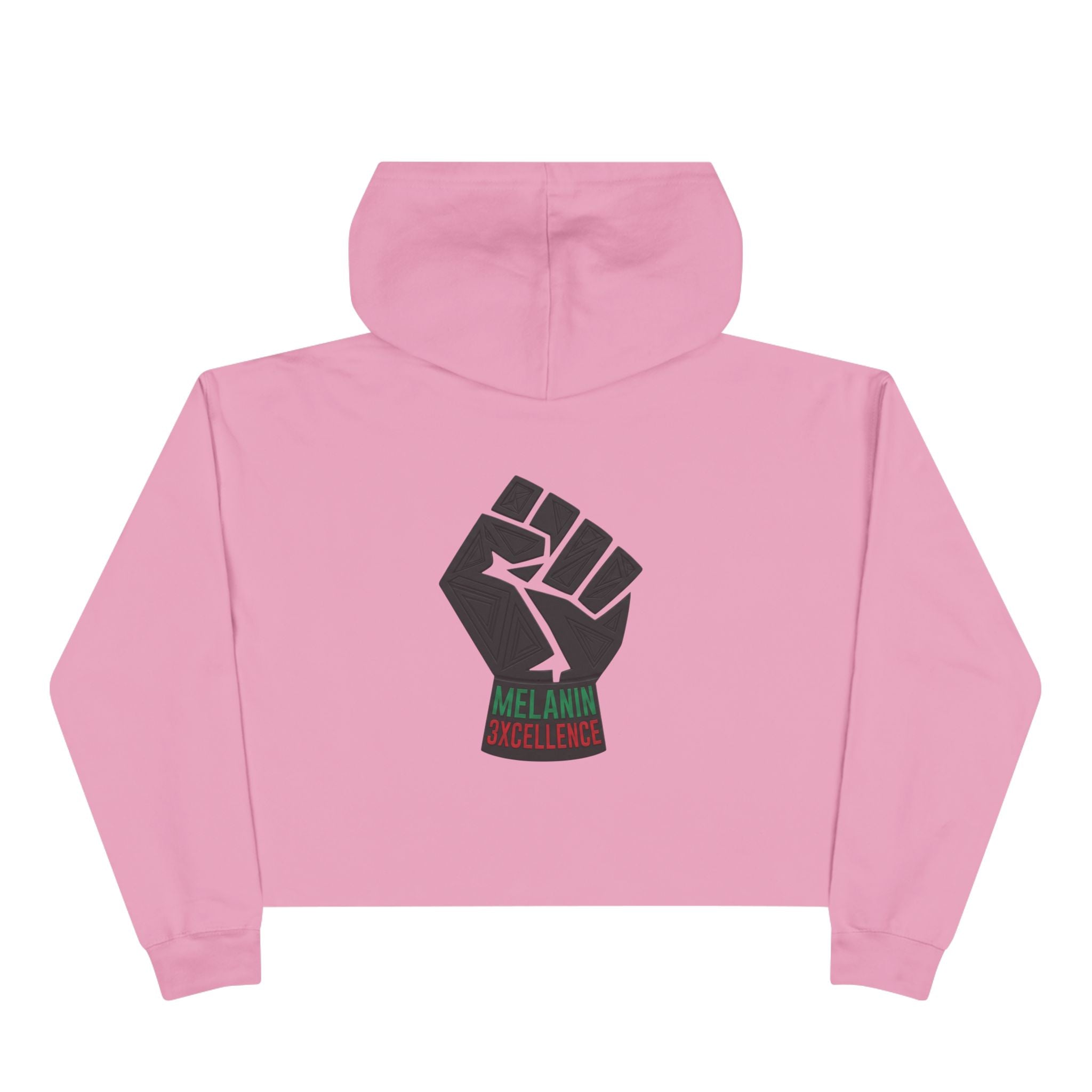 Juneteenth Melanin Excellence Crop Hoodie — Black Power Fist Graphic