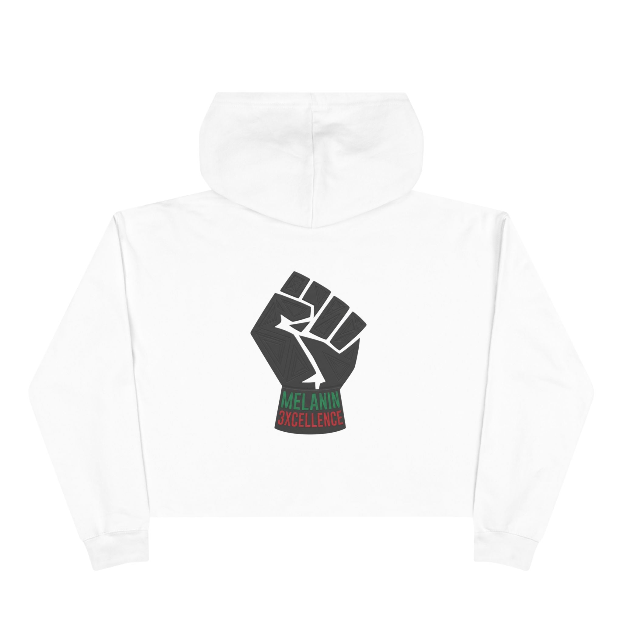 Juneteenth Melanin Excellence Crop Hoodie — Black Power Fist Graphic