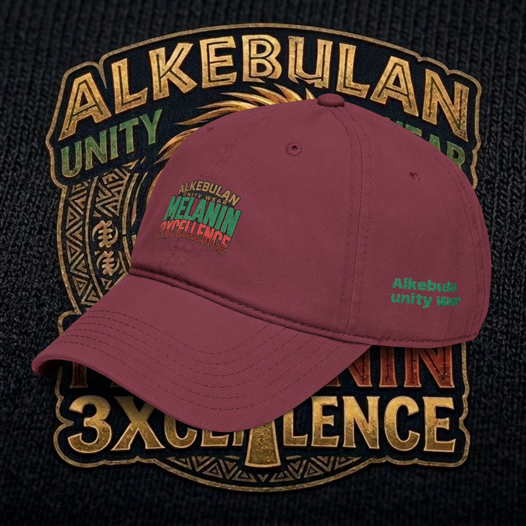 Melanin Excellence Embroidered Garment Washed Baseball Cap