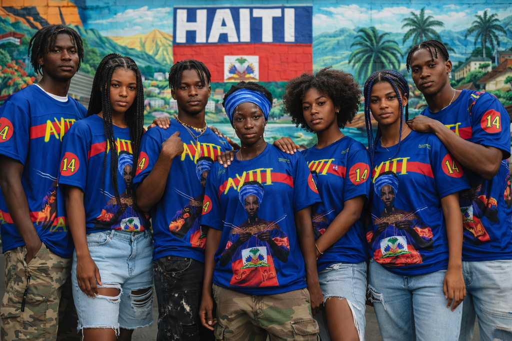 Ayiti "Haitian Heritage" Cropped Mesh Football Jersey – Royal Blue