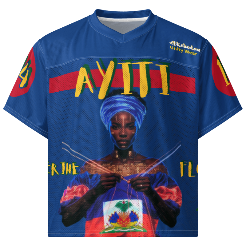 Catherine Flon "Ayiti" Mesh Jersey – blue Boxy football jersey