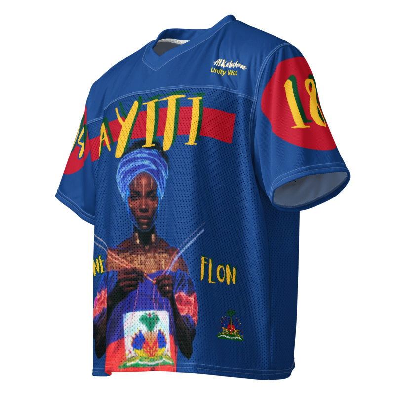 Catherine Flon "Ayiti" Mesh Jersey – blue Boxy football jersey