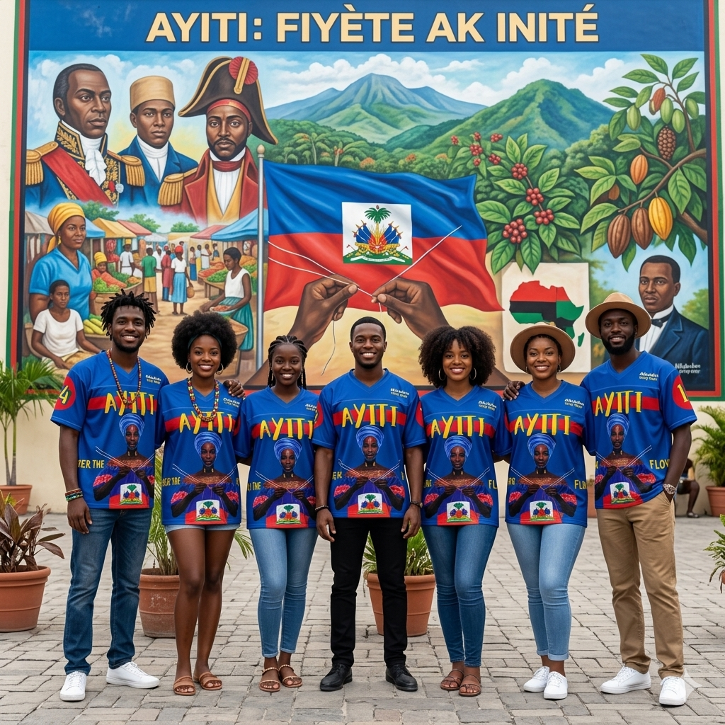 Catherine Flon "Ayiti" Mesh Jersey – blue Boxy football jersey