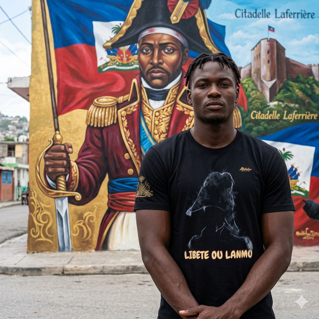 "Libete ou Lanmo" Dessalines Smoke Silhouette Premium TEE -Shirt UNISEX organic cotton t-shirt