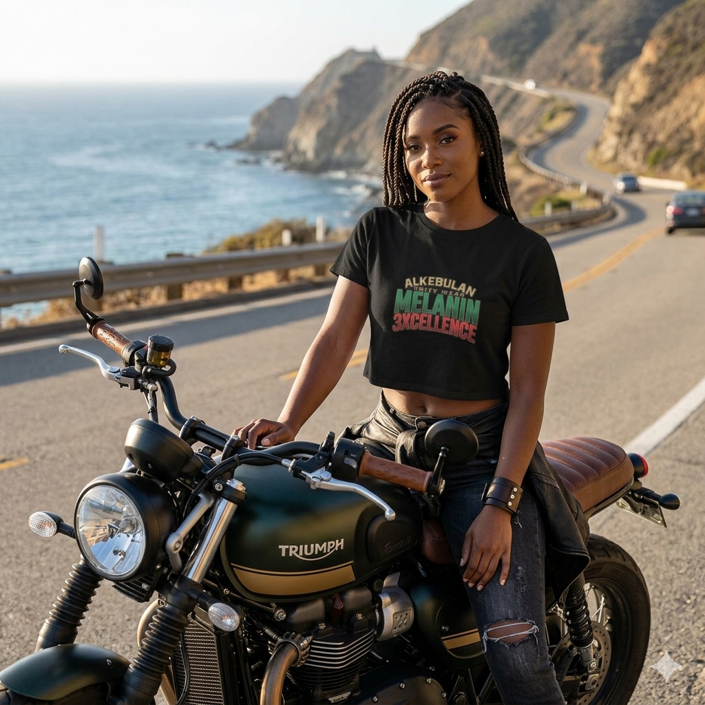 Melanin Excellence" fashion QUEEN  Women’s crop top