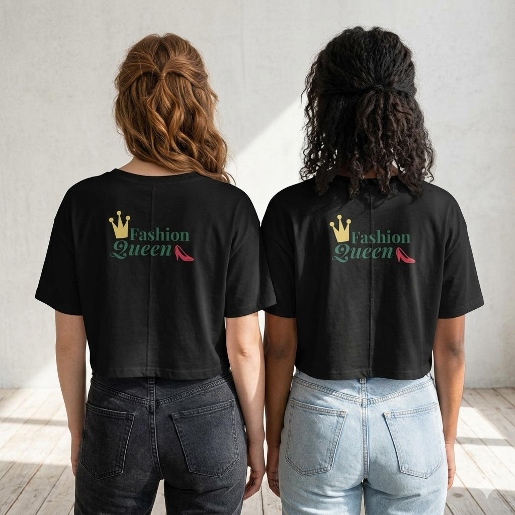 Melanin Excellence" fashion QUEEN  Women’s crop top
