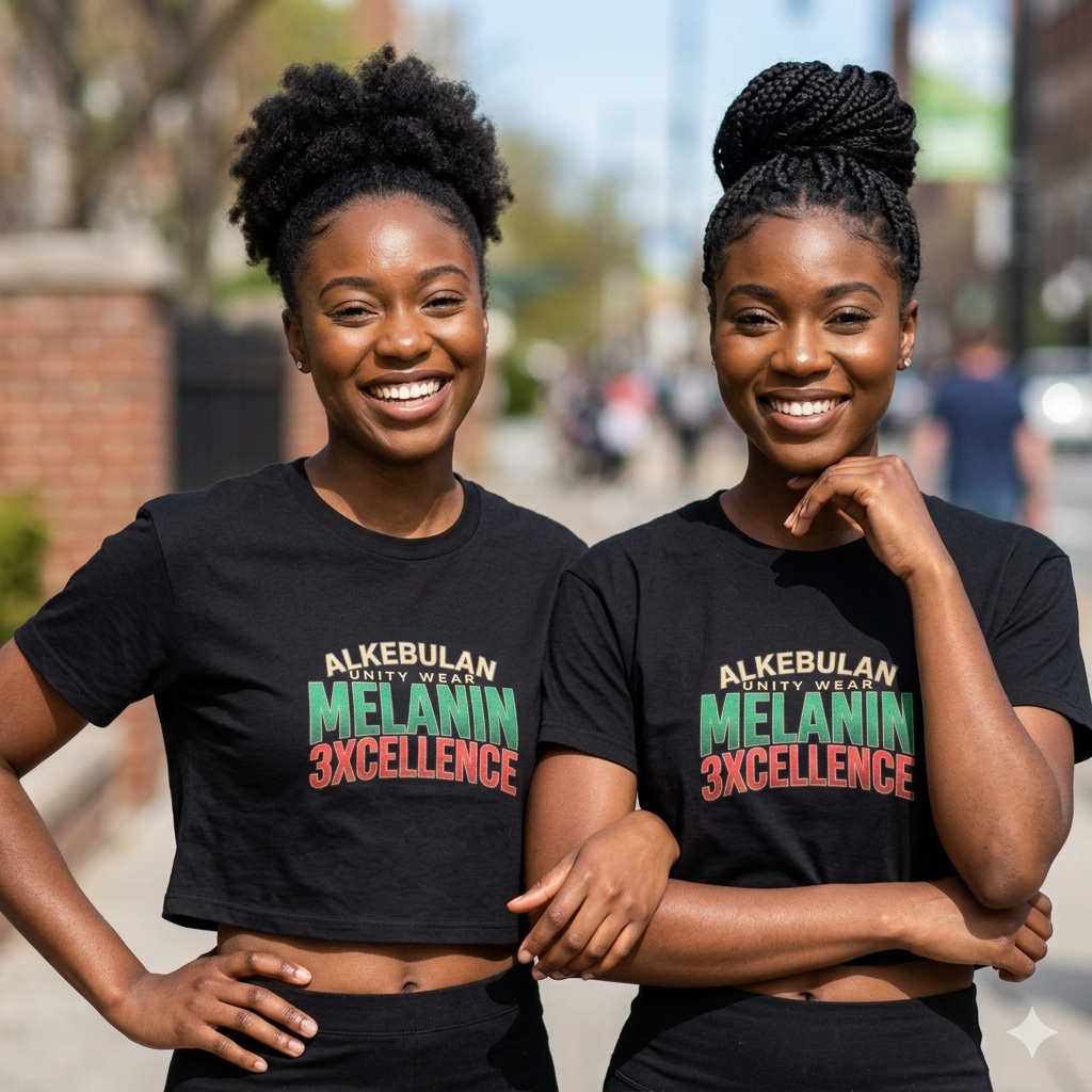 Melanin Excellence" fashion QUEEN  Women’s crop top