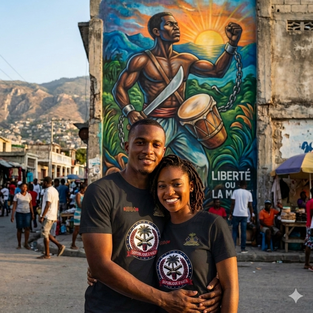 Haiti 1804 Independence Republic Emblem Graphic staple eco unisex Ayi_tee-shirt