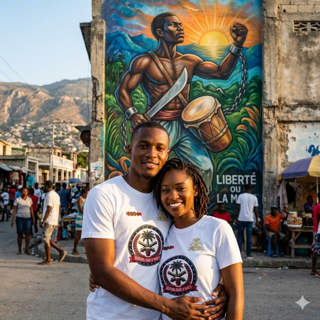 Haiti 1804 Independence Republic Emblem Graphic staple eco unisex Ayi_tee-shirt